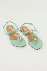 Kids Mint Sparkle Sandals
